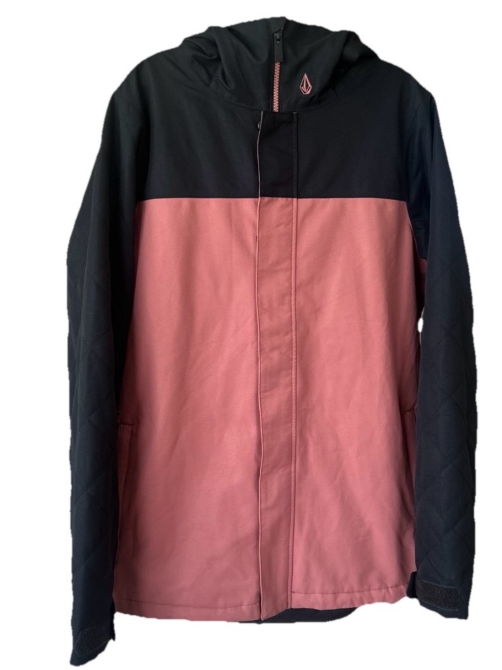 Volcom XL Insulated Ski Snowboard Jacket Pink Black Hooded Women’s